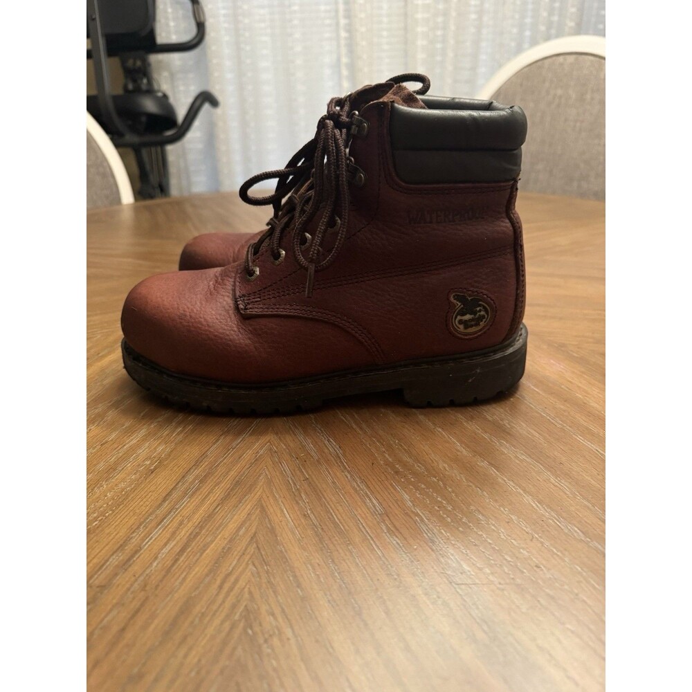 Georgia Boot G6174 Men’s 6” Steel Toe Emboss Leather Brown Work Boots Size 8M
